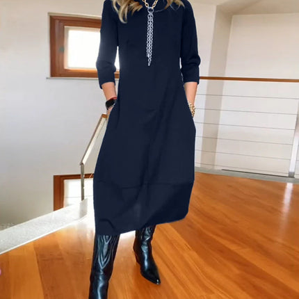 Elegant Maxikjole Med Lange ærmer